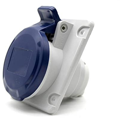 DOJA Industrial | Presa Fissa Incasso a Muro Femmina 220 - IP44 | 16A 2P+T 3 Poli Monofase | Prese Elettriche Parete da Incassare 3 Pin | Presa Esterna Camper