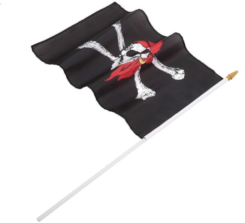 Onsinic 2 Stücke Pirat Flagge Halloween Party Skull Crossbones Flagge Polyester Pole Home Decoration Gruselige Flagge 30x45cm
