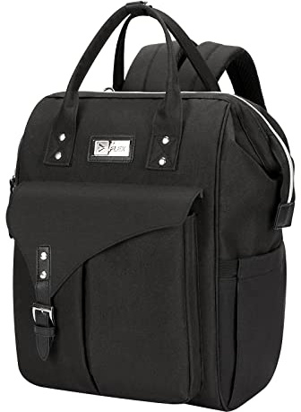 Flex Waterproof Changing Bag Backpack, Nappy Changing Backpack Diaper Bags with Changing Mat, Stroller Straps Insulated Bottle Pocket Padded Shoulder Straps for Mum Dad Black