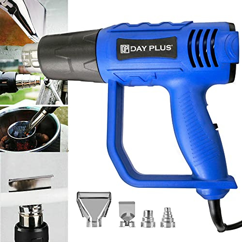 Hot Air Gun for DIY Crafts, Paint Stripping, Heat Shrink, Phone Repairs and Candle Making - 2000W Heat Gun with 300ºC & 600ºC Dual-Temperature Settings and 4 Nozzles