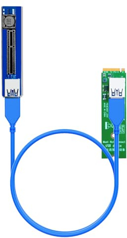 GLOTRENDS UEX108 600 mm M.2 zu PCIe-X4 Riser-Kabel (PCIe 3.0 X1 Geschwindigkeit), für Karte (M.2, USB, Sound etc.)