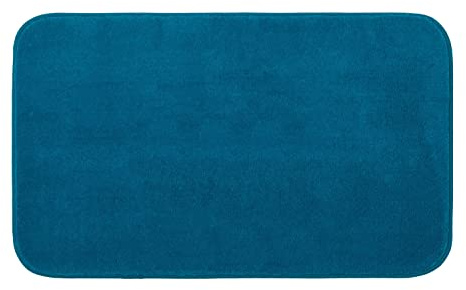 Gözze - Premium Rutschfester Badteppich, RIO, 100% Microfaser, 70 x 120 cm - Petrol