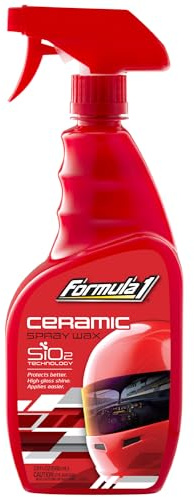 Formula 1 Ceramic Spray Wax 680ml – SiO2 Technology – Long-Lasting Protection & High Gloss Shine – Easy-to-Use Car Wax Spray for Paint, Glass, Plastic, & Chrome – Hydrophobic Coating for All Vehicles