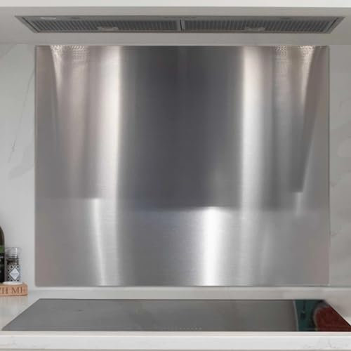 Baridi 90cm Stainless Steel Splashback, Backguard Wall Panel for Cooker Hoods, Kitchen Extractor Fans, Range Hoods, Heat Resistant - Easy to Install - DH195
