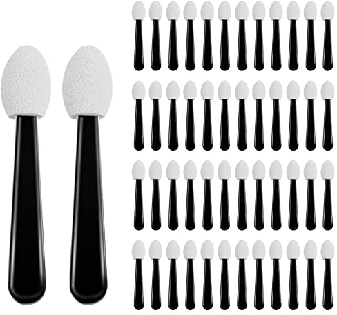 50PCS Eyeshadow Applicator Brush Disposable Eyeshadow Brushes Sponge Eye Shadow Brush Pack Makeup Eyeshadow Sponge Applicators for Eyeliner Eye Makeup Arts Crafts Diy Nail Art Beauty Tool