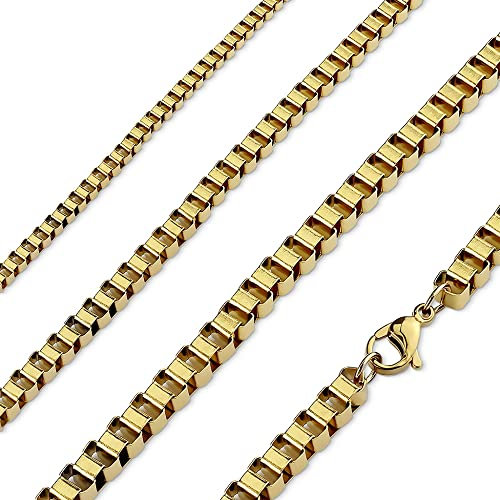 Treuheld® Venezianerkette in 3 Farben | Farbe: gold | Dicke: 3mm | Länge: 49cm