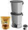 Moutta | Bokashi Organko Essential Grigio (15,3L) | Set 2 secchi per compost organico con compattatore + 1 kg di attivatore di fermentazione EM-1