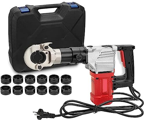 Rechargeable Wire Terminal Lug Tool Electric Hydraulic Cable Lug Crimper, Battery Powered Hydraulic Crimping Tool for Copper and Aluminum Terminal Lugs,B