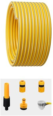 Coavoo Schlauch Gartenschlauch 12mm x 10 Meters, 4 Lagig Wasserschlauch Bewässerungsschlauch Flexibler Gartenschlauch, Wetterfest, Verdrehungs- und Verwindungsresistent mit Armaturen WT: 2.1mm