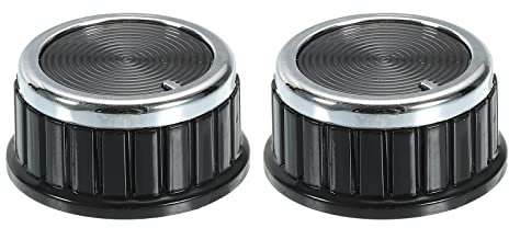 QUARKZMAN Knöpfe Potiknöpfe Potentiometer Drehknopf ABS Gitarre Knopf für 6mm D Typ Welle E-Gitarren Verstärker Stereoanlagen Bass Lautstärke Ton 180° Drehknopf Schwarz Silber 2Stk