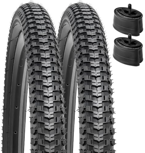 YunSCM 2-Pack Faltbarer 16 Zoll Reifen 16x1.95 Mantel und 2Pcs 16 Zoll Schlauch AV32mm Schrader Valve kompatibel 50/54-305 16x1.90 16x1.95 16x2.0 Fahrradreifen und Schlauche (P1135)