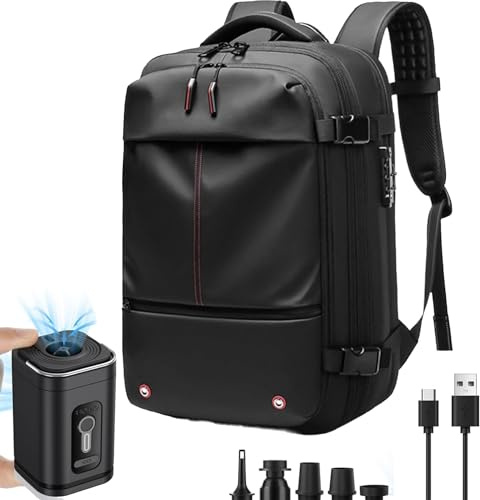 Qixfyze Sac à dos Vacpack, sac à dos 60L avec compression sous vide, sac à dos de voyage avec système de vide (Couleur : Air pump)