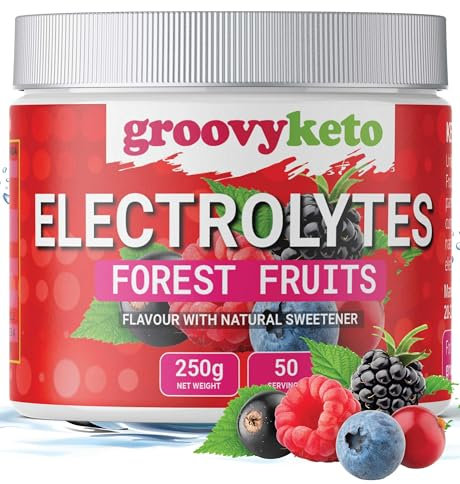 Groovy Keto Electrolytes Powder - 250g tub, 50 Servings, Sugar Free, Gluten Free, Zero Calories, Fasting, Hydration for Keto (250g, Forest Fruits)
