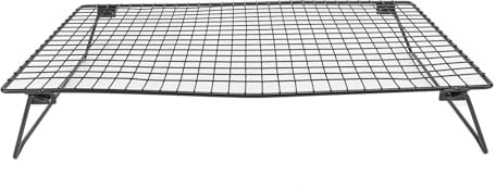 Baking Cooling Rack, Foldable Black Carbon Steel Non Stick Wire Cookie Rack with Legs Multifunctional Easy to Clean Heavy Duty Wire Cooling Rack for Cooking Roasting Grilling