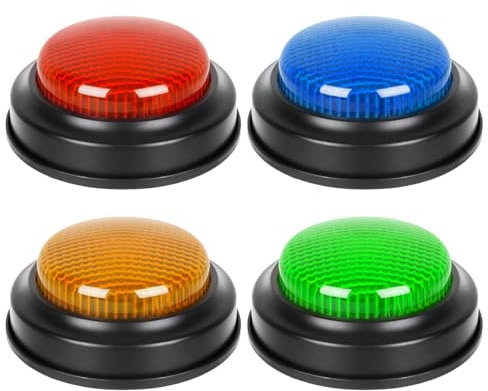 Générique Buzzers pour Quizz, Buzzer De Réponses d'apprentissage Éducatif pour Les e-nfants, Cloche À Main De Concours De Connaissances en Classe avec Lumières Et Son, Accessoires De Concours