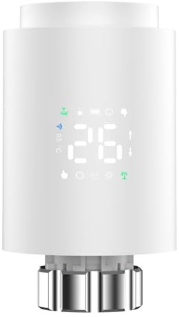 Smart Home Radiator Thermostat, Smart Radiator Valve, Weekly Programmable Schedule, Ultra Silent Motor, Holiday & ECO Mode, Wireless Thermostats for Central Heating Radiators TRV Kit white