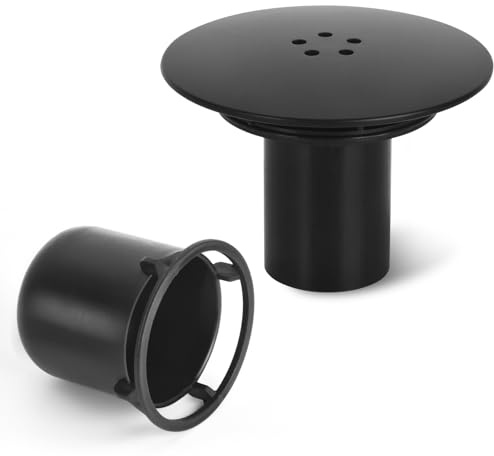 Duschablauf-Abdeckung, 115 mm, Duschabflussabdeckung, schneller Durchfluss, Badezimmer-Duschablauf-Abdeckung, Abfluss-Stopfenlochabdeckungen für 90 mm Ablaufstopfenloch, schwarz
