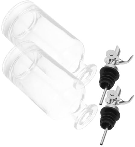 ABOOFAN 2piezas Botella De Vidrio Para Aceite Dispensador De Cocina Para Vinagre Condimentos Soporte