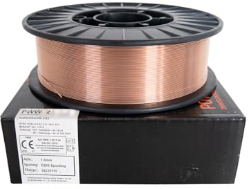 Drahtelektrode Drahtspule für Schutzgasschweißen von un- und niedriglegierter Stähle oder Stahlguss MAG-Draht PWW 2 G3Si1 Ø 0,8 - Ø 1,0mm 5kg/D200 (Ø 1,0 mm D200-PWW2)