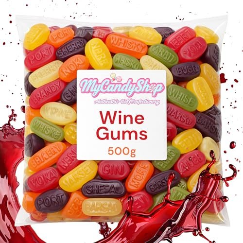 MyCandyShop Wine Gums 500g - Traditional British Retro Sweets Classic Chewy Fruit Flavoured bulk sweets - Good for Wine Gums Gift Set - Made in UK