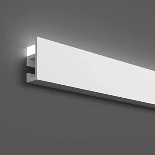 PROVISTON - Zierleiste - 48 x 22 x 2000 mm - Polymer - Weiß - Hochwertig - Stuckleiste - Modern - Robust - Langlebig - Stoßfest - 2 Meter
