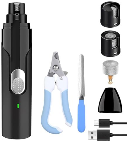 Anluomania Krallenschleifer für Hunde, Krallenschere, 8000RPM Elektrischer Hundekrallenschneider, mit Nagelfeile, 2-Gang, Superleise, Wiederaufladbare für Große, Mittelgroße und Kleine Hunde