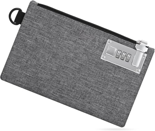 Brifit Geldtasche mit Zahlenschloss, 20.6x13.3cm, Wasserdichte Geldbeute mit Schloss, Kleine Brieftasche Bargeldschutztasche, Hülle Beutel Behälter für Dokumente Passport Bankdatei Geld Wertsachen