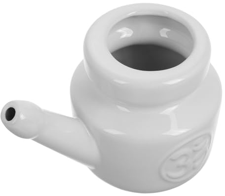 Healeved Keramik Nasendusche 350 Ml Nasenspülkännchen mit Deckel Elegant und Einfach zu Bedienen für Nasenreinigung und Yoga bei Saisonalen Veränderungen