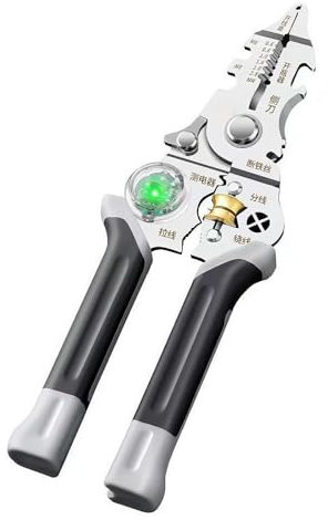 Alicates, crimpadora, divisor, alicates con probador de voltaje, pelacables con probador de voltaje, tijeras pelacables multifuncionales con prueba eléctrica, pinzas para electricista, tira de alambre