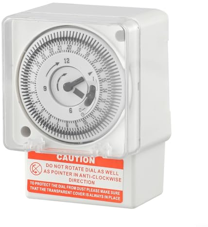 ComfyHarbor Interrupteur mécanique SL-189 - 24 heures - Montage sur rail DIN - AC 220 V - Minuterie de contrôle d'intervalle de 15 minutes - Pour appareils ménagers, cuisine, centre commercial