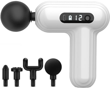 IndoTeam Massage Gun Deep Tissue – Portable Massager Gun with 12 Speeds – Muscle Massage Guns Hand Held Massager for Shoulder Body Back Relaxation – Muscle Percussion Massager Handheld Muscles Guns