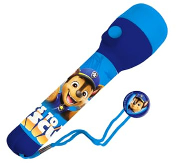 Paw Patrol Lampe de Poche, Design Chase, Marshall et Skye, LED, Dragonne Incluse, Cadeau pour Enfants