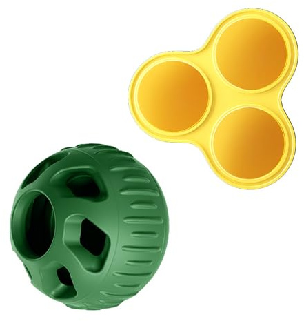 Javoryxh Giocattolo Interattivo per Cani Resistente alle Perdite Riempibile in Silicone da Masticare La Cura dei Denti E Alleviare La Noia Addestramento del Cane Palla Erogatrice Dolcetti