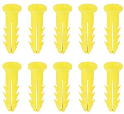 Perno de expansión de acero inoxidable 304, Anclaje de plástico, 300 unidades, 6 x 26 mm, for tubería expansión, columna, hormigón, pared, color amarillo
