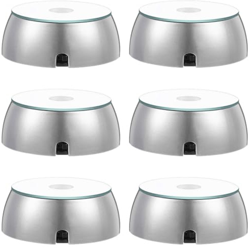 LOLIPPYY 6pcs Led Light Base for Crystal Art Led Lighting Display Stand for Glass Art 3D Figurines Jewelry Transparent Objects and Home Decoration Battery Powered