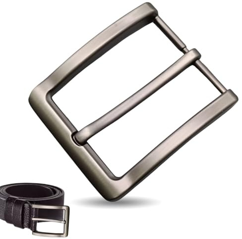 Issimober Fibbia per cintura da uomo in acciaio inox, 40 mm, classica fibbia di ricambio con chiusura ad ardiglione, in metallo lucidato, per cintura in pelle, per uomo e donna