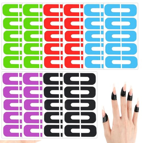 WUFKOP 50 Pièces Protecteur d'Ongle, Pochoir Anti-Débordement Réutilisable avec Protection Peau et Design en U, pour Manucure à Domicile, Salon