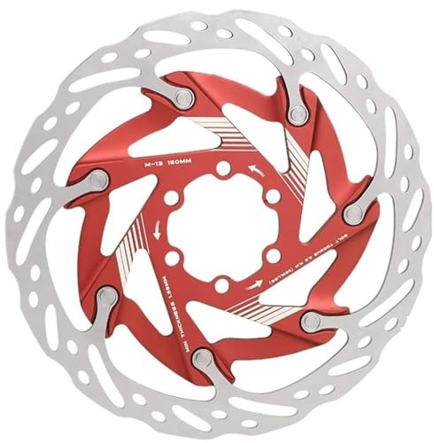 Cykelbromsskiva 6 skruvskivkylning ihåliga belägg 160 mm MTB Cykel Hydraulisk Ultralätt flytande rotor(Red 160mm)