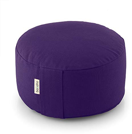 basaho WHEEL Zafu Meditationskudde | Ekologisk Bomull | Boveteskal | Avtagbart Tvättbart Överdrag