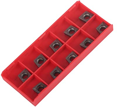 Inserti per Tornio Metallo Duro, Akozon 10 Pezzi Utensili Tornio per Metallo, CCMT09T304 VP15TF, Bronzo Viola, Inserto di Carburo CNC Utensile per Tornio con Taglierina con Scatola