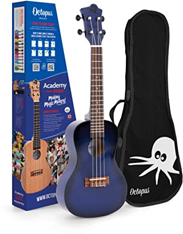 Octopus concert ukulele in dark blue burst, UK215C-DBB