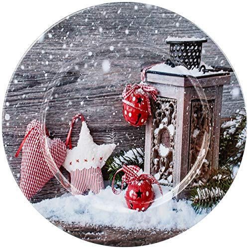 alles-meine.de GmbH großer Teller/Platzteller/Plätzchenteller/Geschenketeller - Motivwahl - Weihnachten - Ø 28 cm - rund - Unterteller - Mehrweg - Weihnachtsteller/Kekste..