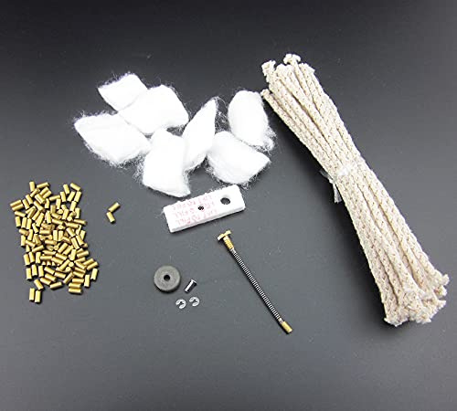 Universellt tändarersättningskit paket för bensinglasvätsketändare (flintstenar, flintfjäder och basplatta, flinthjul, bomull, veke och filtdyna)