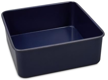 Zyliss E980201 Quadratische Backform 21 cm, Antihaftbeschichtung, Carbonstahl, Dunkelblau, Quadratische Kuchenform, Spülmaschinenfest, 5 Jahre Garantie