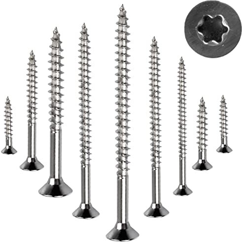 Stahlia Schrauben Holzschrauben Torx 3,5x50mm Spanplattenschrauben Teilgewinde (200 Stück) Edelstahlschrauben Schrauben Set Universalschrauben Senkkopfschrauben TX10