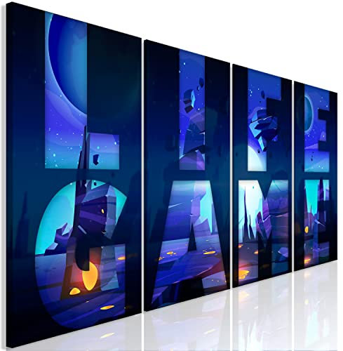 murando - Wandbilder XXL mehrteilige für Gamers Spielkonsole Vlies Leinwandbild 4 Teilig 240x90 cm Kunstdruck Wandbilder XXL Gamingzimmer Wanddekoration Gaming Deko Design Jugendzimmer Wand Bild
