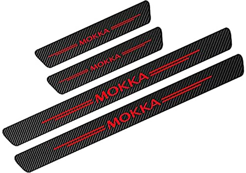 4 Pièces De Voiture Plinthes Barres De Seuil Porte pour Opel Mokka, Protection De Seuil en Fiber De Carbone Kick Plates Threshold Garniture, ExtéRieur Porte Anti-Rayures Bienvenue PéDale