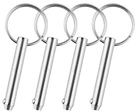 Set di 4 Perni a Sgancio Rapido in Acciaio Inox con Sfera Caricata a Molla, Anello in Acciaio Inox, per Accessori per Bbarche (8 x 55 mm)