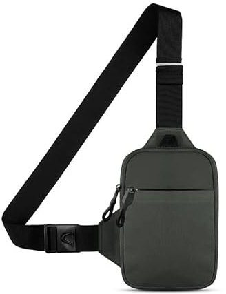 Casecret Umhängetasche Herren Damen Schultertasche Crossbody Bag Sling Chest Klein Handytasche zum Umhängen mit Geldbörse Tasche Wasserdicht Brusttasche Outdoor für iPhone Samsung Bis zu 7.5 Grau