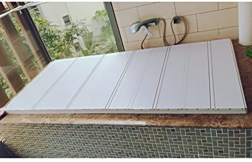 EYLINK Copertura per Vasca da Bagno Pieghevole Antipolvere in PVC, Spessore 1,2 Cm Coperchio Vasca da Bagno Coperchio Vasca da Bagno, Copertura Isolante Mensola da Bagno per Spa di Lusso o Lettura
